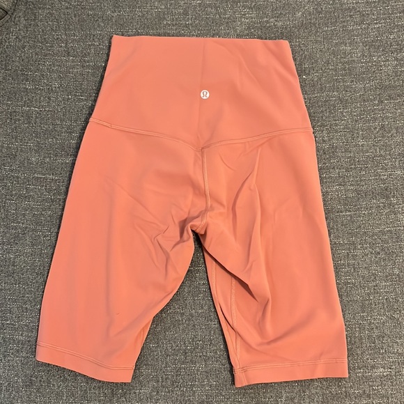 Orange Align 10” HR lululemon biker shorts size 6. - Picture 2 of 4
